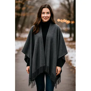 COLLEZIONE ALESSANDRO Poncho " Italia " in Italy, mit Fransen