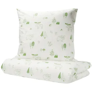 IKEA BARNDRÖM Bettwäsche-Set, 2-teilig weiß grün/Wald