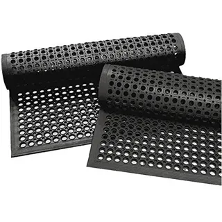 rg-vertrieb rutschfeste Gummimatte 90x150cm mit Rand | Robuste Ringgummimatte für Außen- und Innenbereiche | Wetterfeste Schmutzfangmatte aus 100% Gummi | Drainage Wabenstruktur für sicheren Halt