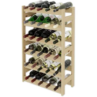 Lenmar, Weinregal aus Holz für Flaschen, Natur, RW-1, Wein, Flaschenregal, Kellerregal, Regale, Flaschenhalter (Natur, RW-1-30, 86 x 53 x 25, 6 liegen, für 30 Flaschen)
