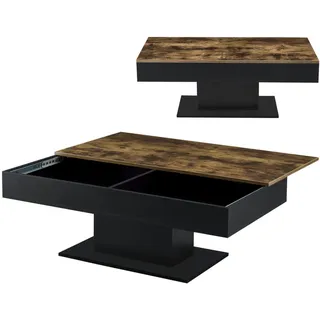 [en.casa] Couchtisch Lünen Schwarz Holz 110 x 40 x 60 cm