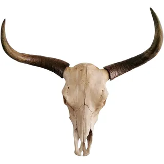 MichaelNoll Stierkopf Bullenkopf Stier Bullenschädel Geweih Hörner Wanddekoration Polyresin Riesig Groß - Moderne Wanddeko für Schlafzimmer oder Wohnzimmer - Deko Dekoration - XXL 73 cm