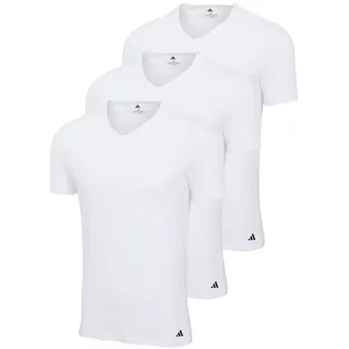 adidas Herren T-Shirt, 3er Pack - Shirt, Active Core Cotton einfarbig, Weiß L