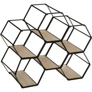Flaschenhalter - 6 Flaschen Arty - Metall und Holz - schwarz - 26x29 -5 cm Atmosphera Créateur D'intérieur