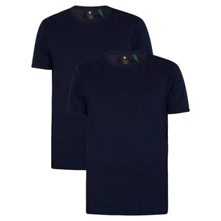 G-STAR RAW Herren Basic T-Shirt 2-Pack, Blau (sartho blue D07205-124-6067), S