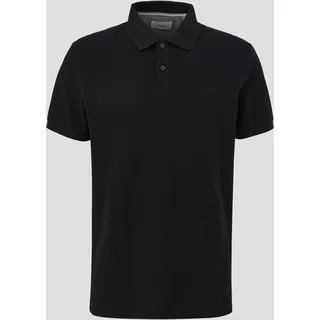 S.Oliver Poloshirt aus Baumwollpiqué, Herren, schwarz, 3XL