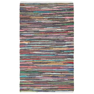 FLICKENTEPPICH bunt gestreift 70/120 cm