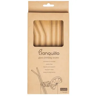 Tranquillo Trinkhalme 6ER SET GLAS, Unsere Geschenkverpackung ist FSC zertifiziert und frei von Plastik. weiß
