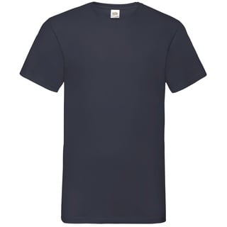 Fruit of the Loom Valueweight V-Neck T Basic T-Shirt mit V-Ausschnitt in versch. Farben und Größen, deep navy, 3XL