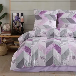 Buymax Bettwäsche 135x200 cm 4-teilig – Bettwäsche Set Renforcé 100% Baumwolle, 2 x Bettbezug 135x200 cm und 2 x Kissenbezüge 80x80 cm, Oeko-TEX, Reißverschluss, weich und atmungsaktiv
