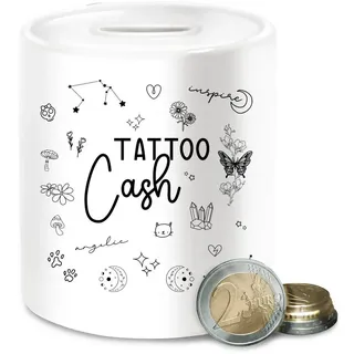 Shirtracer Spardose Tattoo Cash - Geld fürs Tattoo Geschenk, (1-tlg), Tattoo weiß
