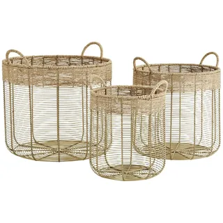 Korb Jute und Brass Ø 30; H35 cm