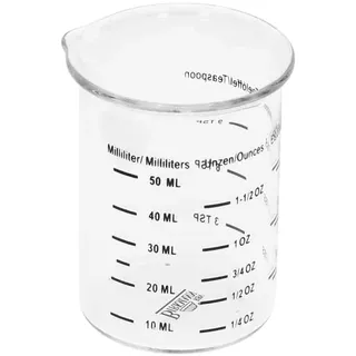 Birkmann, Messbecher aus Glas, mit unterschiedlichen Skalierungen, hitzebeständig bis 200 °C, Füllmenge 50 ml