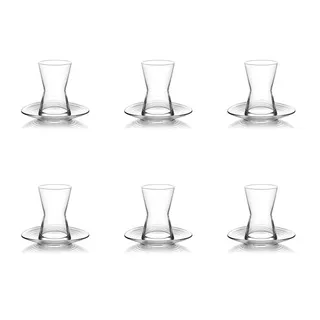 12 Teilig Türkische Teegläser Tee mit Untertasse Hohe Qualität DERIN Orientalisch arabisch Teestube Cafe Kahve Bar Club Cay Seti Bardak Bardagi 6 Teegläser + 6 Untertassen