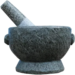 Granit Mörser + Stößel sehr massiv steinmörser innenØ12cm Naturstein Naturmörser