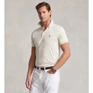 Polo Ralph Lauren für Herren. 710713130002 Custom Slim Fit Poloshirt aus weicher Baumwolle weiß (M), Lässig, Kurzarm