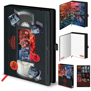 empireposter Stranger Things - S4 - VHS - Offizielles Premium Lizenz-Notizbuch im A5 Format - Größe 15x21 cm