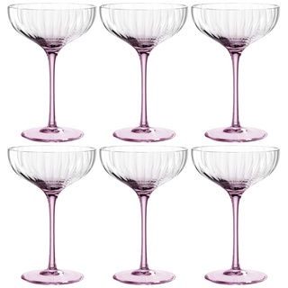 Leonardo Poesia Champagnerschale 6er Set, spülmaschinengeeignete Sektgläser, Champagnergläser, Höhe 16 cm, 260 ml, rosé, 022380