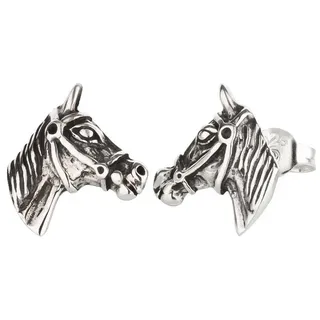 schmuck23 Paar Ohrstecker Ohrringe Pferd 925 Silber Damen Kinder Mädchenohrringe, Kinderschmuck Mädchen Geschenk echte Silberohrringe silberfarben