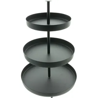 FRANK FLECHTWAREN Etagere Black, Metall, mattschwarz Maße: ca. Ø 20 cm, 25 cm, 30 cm, GH 42 cm, einfache Selbstmontage, ohne Deko, vielseitig einsetzbar, elegantes Design