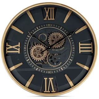 formano Wanduhr Spintimes 58 cm Metall mit sichtbar drehenden Zahnrädern