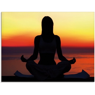 Artland Glasbild »Yoga im Sonnenuntergang«, Spa (1 St), in verschiedenen Größen rot