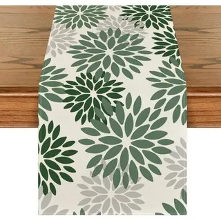 Tischläufer Blumen Dahlien Wald Grün Frühling 40 x 180 cm Wald Grün