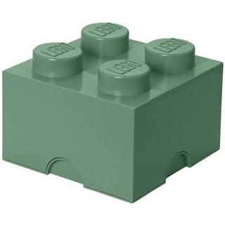 LEGO Aufbewahrungsstein, 4 Noppen, Stapelbare Aufbewahrungsbox, 5,7 l, sand grün