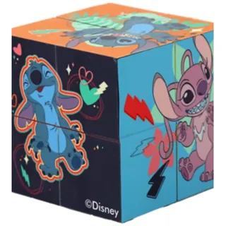 Fidget Fun Stitch Infinity Cube Diorama, Würfel, Puzzle, 6 cm, offizielles Lizenzprodukt