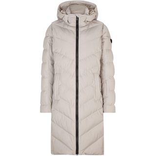 Ziener Damen TELSE Winter-Mantel | warm, atmungsaktiv, wasserdicht, knielang, silver beige, 46