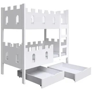masseno Etagenbett AVALON 75 x 180 cm Kiefer massiv weiß