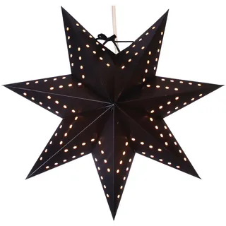 Papierstern Weihnachtsstern Bobo hängend D: 34cm E14 Fassung inkl. Kabel schwarz