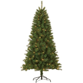 Giftsome Künstlicher Weihnachtsbaum mit Beleuchtung - Tannenbaum Künstlich 215 CM - Klappbare Äste - LED Baum - Christbaum mit Warmweißes LED Licht - Christmas Tree - Grün