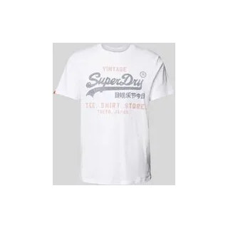 Relaxed Fit T-Shirt mit Label-Print, Weiss, XL