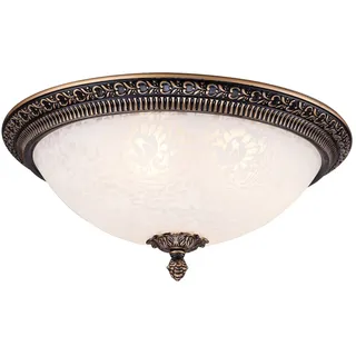 Maytoni Deckenlampe Pascal, dimmbar, bronze / altmessing, für Wohn- / Esszimmer, Glas, Landhaus / Rustikal, Deckenlampe - 37 cm - 37 cm - 19 cm