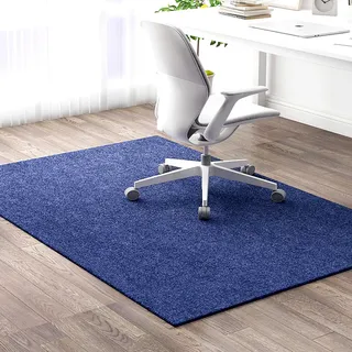 EXZFW Bodenschutzmatte Teppich, Unterlage Schreibtischstuhl, BüRostuhl Unterlage, Teppich FüR BüRostuhl, BüRostuhlmatte, Bodenschutzmatte BüRostuhl Schreibtischstuhl Unterlage,Blau,90x120cm