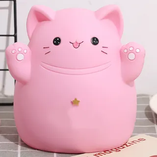 Niedliches Sparschwein Mit Cartoon-katze Vom Hersteller – Einwegsparen, Kindersparschwein, Kreatives Und Entzückendes Katzengeschenk, Heimdekoration, Rosa, Kleine Größe (sparen Und Abheben Möglich)