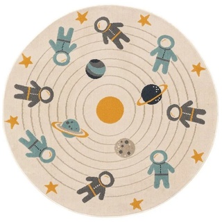 Kinderteppich Apollo, benuta, rund, Höhe: 6 mm, Kunstfaser, Kindermotive, Kinderzimmer weiß