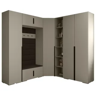 ABIKS MÖBEL Kompaktgarderobe INOVA 1 SATZ 2 Möbelset, Garderobe mit Kleiderstange und Regalen schwarz