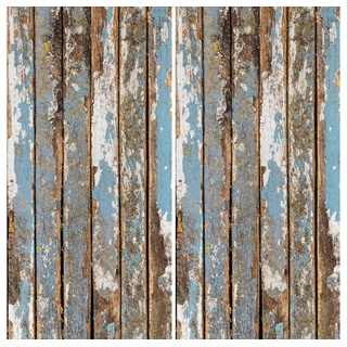 winwall Duschrückwand Duschrückwände ALU-Verbundplatte Dekor: Altholz Türkis, (2-tlg), Wandverkleidung aus Alu bunt 100 cm x 250 cm
