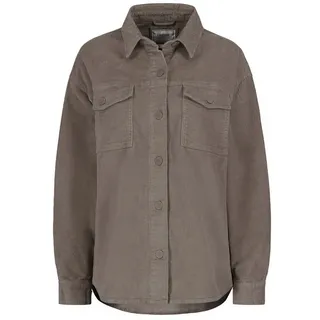 Eight 2 Nine Damen Cord Hemdjacke – Lässige Cordjacke mit Knopfleiste dark-beige L - L
