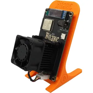 Bitaxe 601 Gamma – inklusive Ständer – EU-Stecker – 1,2 TH/s – Bitcoin Mini Miner Kit – Version 2025 – Orange