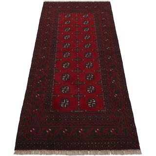 Läufer WOVEN ARTS "Afghan Akhche Bokhara" Teppiche Gr. B/L: 50 cm x 150 cm, 8 mm, 1 St., rot Küchenläufer