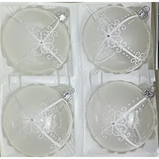 Weihnachtskugeln, durchsichtiges Glas und milchige OberflächeØ 1 0cm 4er Set