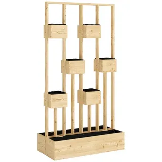 MC Star Hochbeet mit Rankgitter Körbe, Holz Pflanzkasten Pflanzkübel Blumenkasten (90 x 45 x 170 cm) beige