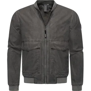Bomberjacke RAGWEAR "Daq", Herren, Gr. M (50), grau, Obermaterial: 100% Baumwolle. Innenfutter: 100% Polyester, lässig geschnitten hüftbedeckend, Rundhals, Ärmel ohne Ärmelschlitz Rippbündchen, Jacken Bomberjacke, lässige Herren Jacke kurz mit Rippstrickbündchen