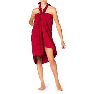 PANASIAM Sarong Pareo Starlit Wachsbatik aus hochwertiger Viskose Strandtuch, Viskose, Strandkleid Bikini Cover-up Tuch für den Strand Schultertuch Halstuch rot 190x116cm