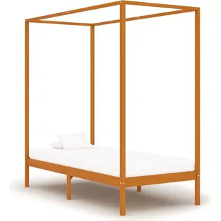 Möbel Himmelbett-Gestell Honigbraun Massivholz Kiefer 90 x 200 cm - Klassische Betten &27309 - Braun