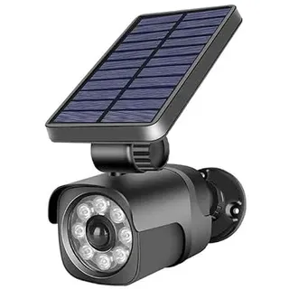 FOREVER Light Solarleuchte LED SUNARI FLS-25 für Außen mit Bewegungsmelder, PIR mit Kamerattrappe 4W 300lm 6000K 1500mAh Li-Ion IP65 wasserdicht Dummy Kamera für Eingang, Garten, Hof