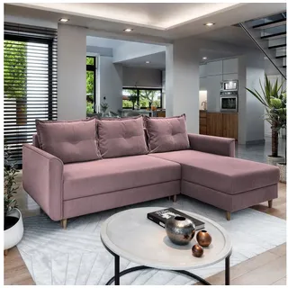 masseno Ecksofa Pisan Polyester 2-Sitzer Rosa